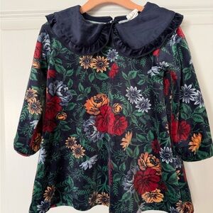 H&M Navy Blue Dress with Floral Accents